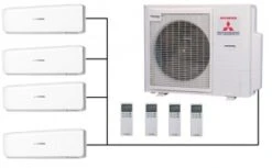 Mitsubishi SCM100ZS-W Outdoor Unit - 4 Indoor Wall Units