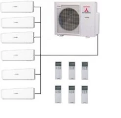 Mitsubishi SCM125ZM-S Outdoor Unit With 5 - 6 Indoor Wall Units