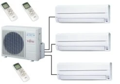 Fujitsu AOYG18KBTA3 Outdoor Unit - 3 Indoor Wall Units